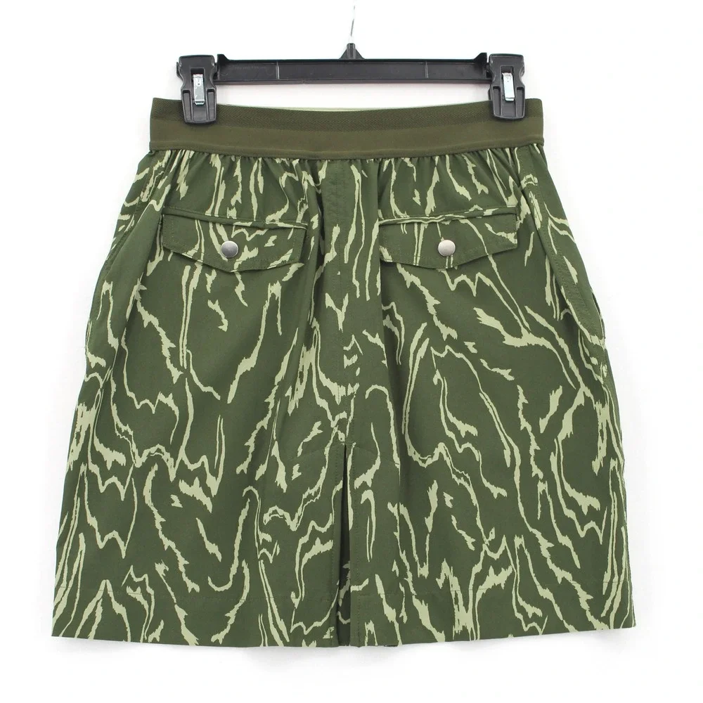 Athleta Vienna Cargo Skort Green Tiger Stripe Camo Hiking‎ Mini Skirt Womens 2